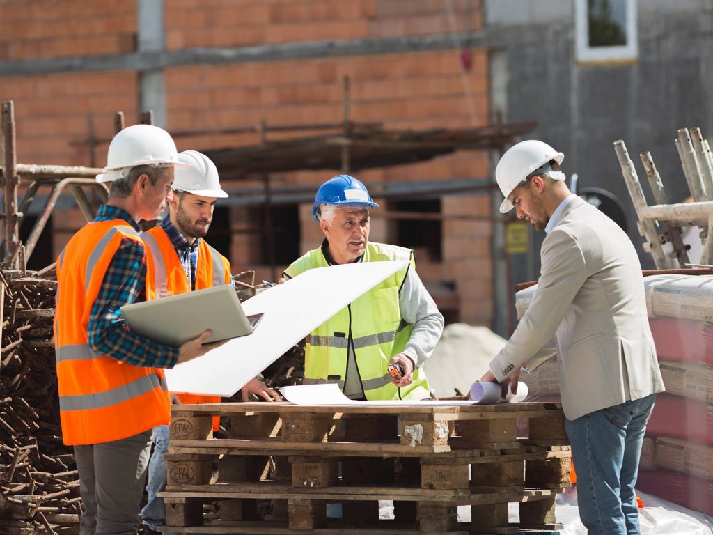 construction workers communication worksite